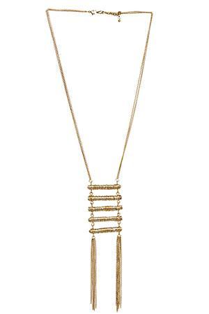 Dailylook Mixed Metal Ladder Fringe Necklace