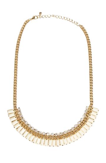 Dailylook Dailylook Sparkling Layered Necklace In Ivory At Dailylook