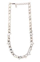 Dailylook J.o.a. Crystal Jeweled Chain Necklace In Silver At Dailylook