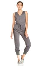Dailylook Button Top Knit Jumpsuit In Charcoal S At Dailylook