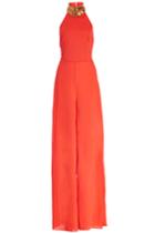 Dailylook Trim High Neck Jumpsuit In Coral S - M At Dailylook
