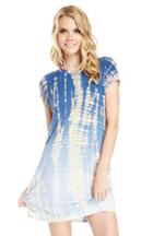 Dailylook Gypsy05 Desouk Bamboo Short Sleeve Keyhole Dress In Blue Xs - M At Dailylook