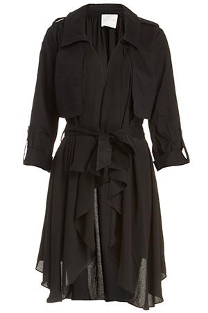 Dailylook Line Dot Flowy Trench Coat In Black S At Dailylook