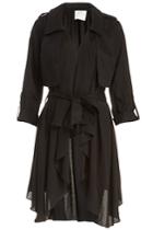 Dailylook Line  Dot Flowy Trench Coat In Black S At Dailylook