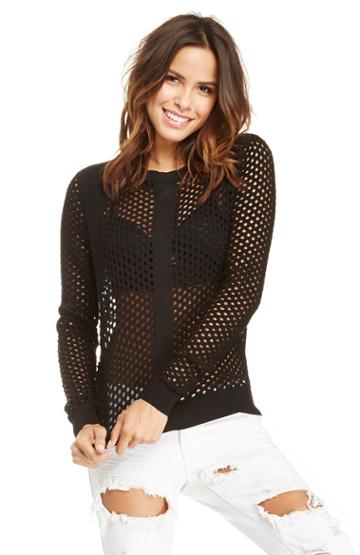 Dailylook Blessed Are The Meek Alfresco Knit Sweater In Black S At Dailylook