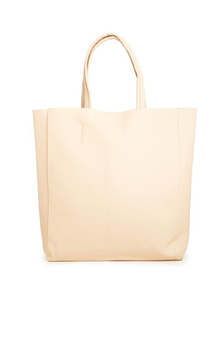 Dailylook Lc Vegan Leather Tote In Cream At Dailylook