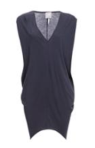 Dailylook Bobi Slit Sleeve Cotton Dress In Dark Blue Gray Xs - L At Dailylook