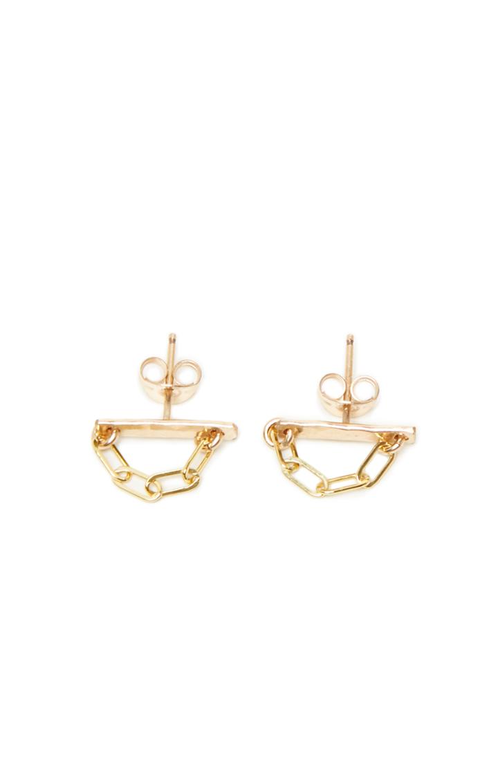 Dailylook Marida Shackles Stud Earrings In Gold At Dailylook
