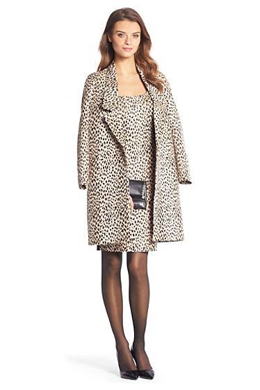 Diane Von Furstenberg Britta Leopard Woven Coat