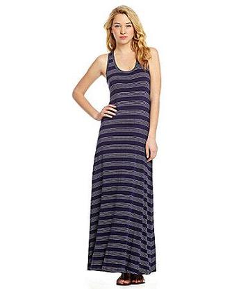 Mm Couture Striped Maxi Dress