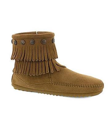 Minnetonka Double Fringe Side-zip Boots