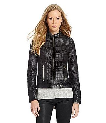 Kenneth Cole New York Faux-fur-lined Quilted Faux-leather Moto Jacket