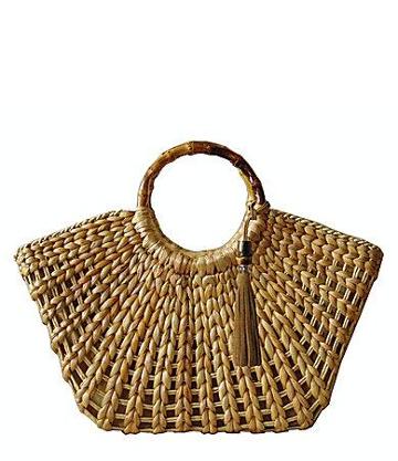 Straw Studios Straw Bamboo-handle Tote