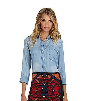 Chelsea & Violet Chambray Shirttail Blouse