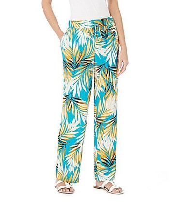 Adrienne Vittadini Palm Leaf-printed Pants