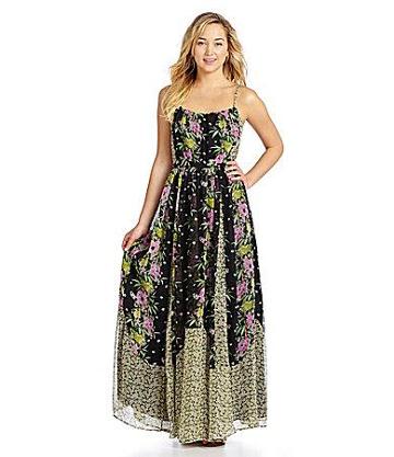 French Connection Desert Tropicana Chiffon Maxi Dress