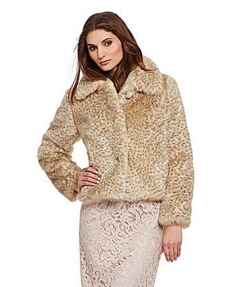 Eliza J Leopard-print Faux-fur Jacket