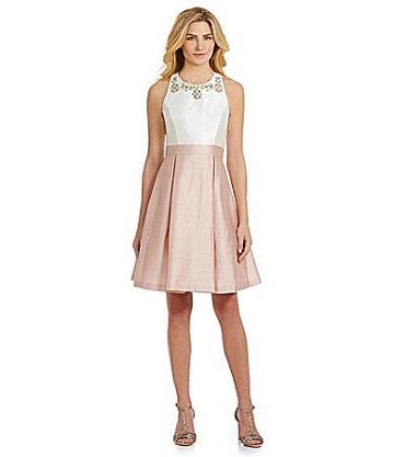 Eliza J Beaded Fit-and-flare Dress