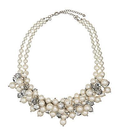 Cezanne Glass Pearl Bead Cluster Necklace