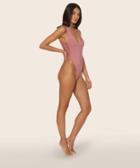 Dolce Vita Laced And Tied Macrame One Piece Dusty Rose