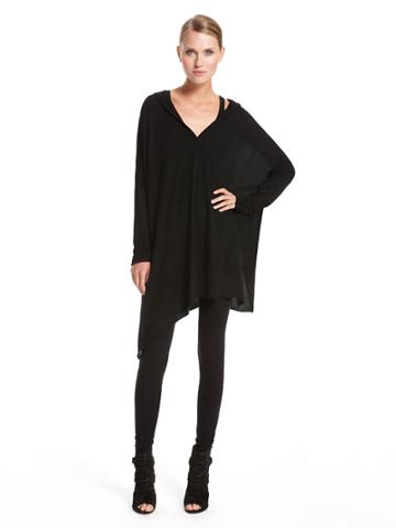 Featherweight Hooded Cashmere Poncho Sweater