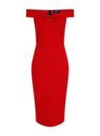Dorothy Perkins *girls On Film Red Scuba Bardot Bodycon Dress