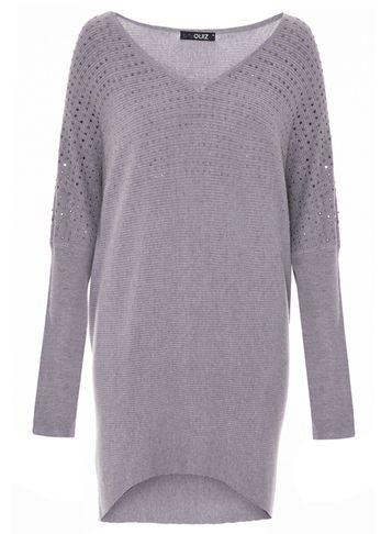 Dorothy Perkins *quiz Grey Batwing Diamante Jumper