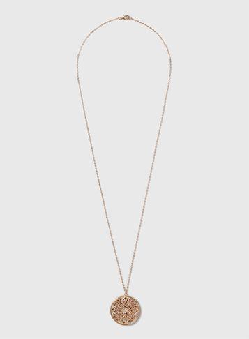 Dorothy Perkins Gold Filigree And Crystal Pendant Necklace