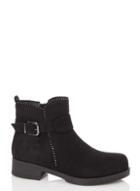 *quiz Black Diamante Trim Ankle Boots