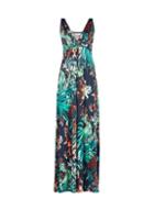 *billie & Blossom Navy Sleeveless Tropical Print Maxi Dress