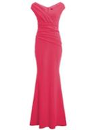 *quiz Hot Pink V-neck Wrap Maxi Dress