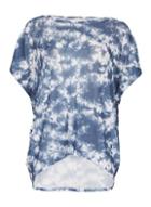 Dorothy Perkins *voulez Vous Navy Crinkle Tie Dye T-shirt