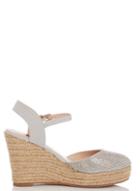 *quiz Silver Diamante Front Wedge Sandals