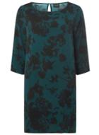 Dorothy Perkins *vila Green Blurred Floral Shift Dress