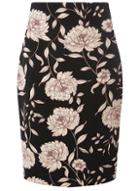 Dorothy Perkins Black And Blush Floral Print Pencil Skirt