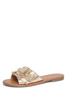 Dorothy Perkins Gold 'frill' Ruffle Mules