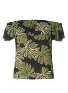 Dorothy Perkins Petite Black Palm Print Bardot Top