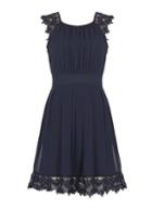Dorothy Perkins *izabel London Navy Lace Trim Prom Dress