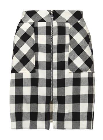 Dorothy Perkins Monochrome Check Zip A-line Skirt