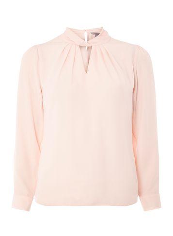 Dorothy Perkins Petite Blush Twist Neck Top