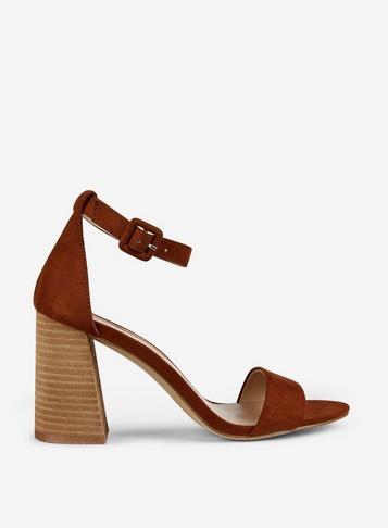 Dorothy Perkins Tan Flared Heeled Sandals