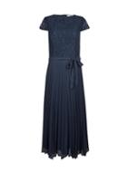 Dorothy Perkins *tall Navy Blue Lace Pleated Dress