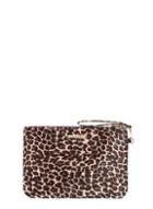 Dorothy Perkins Leopard Velvet Wristlet Clutch Bag