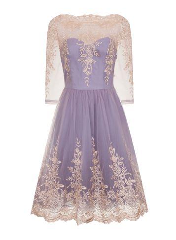 Dorothy Perkins *chi Chi London Lilac Baroque Tea Dress