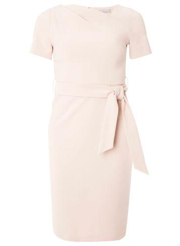 Dorothy Perkins Petite Blush Asymmetric Belted Shift Dress