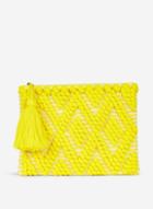 Dorothy Perkins Lemon Yellow Bobble Clutch Bag