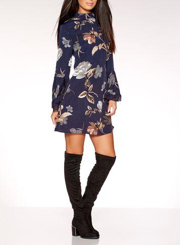 Dorothy Perkins *quiz Navy And Stone Shift Dress