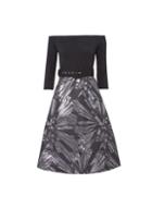 *luxe Black Belted Bardot Dress