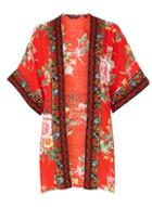Dorothy Perkins Red Oriental Floral Cover Up