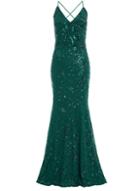 *quiz Green Sequin Fishtail Maxi Dress